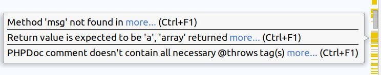 Example of PhpStorm's error stripe